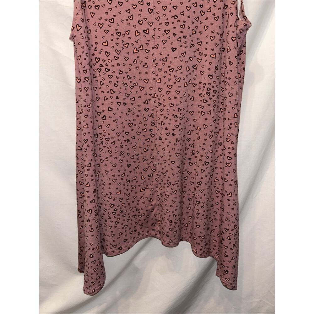 LOGO Lounge Lori Goldstein Size Lg Pink Heart Print Sleeveless Tunic Tank Top - Picture 10 of 10